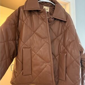 Elie Tahari Tan Quilted Puffer Jacket